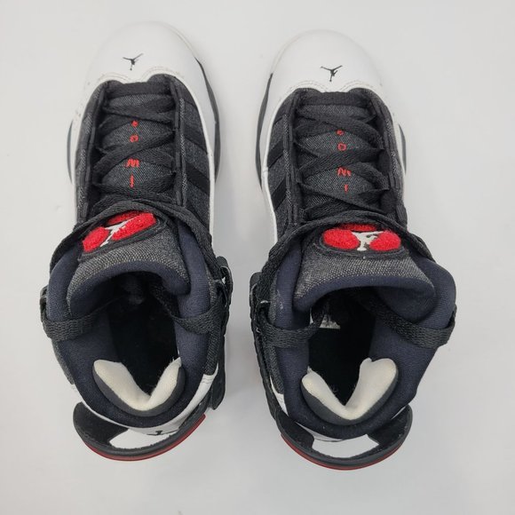 Nike Air Jordan 6 Ring GS Youth Black White Gym Red 323419-012 US Size 4.5Y - Picture 5 of 8